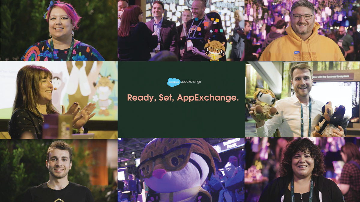 A screenshot from our Dreamforce22 video that includes photos of all interviewees. 